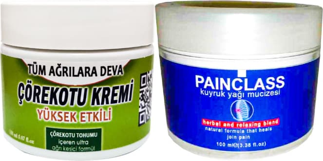 Çörekotu 2 Tane Çörek Otu Kremi Orta Boy 100 ml Krem + 2 Tane Painclass Kuyruk Yağı Kremi 100 ml