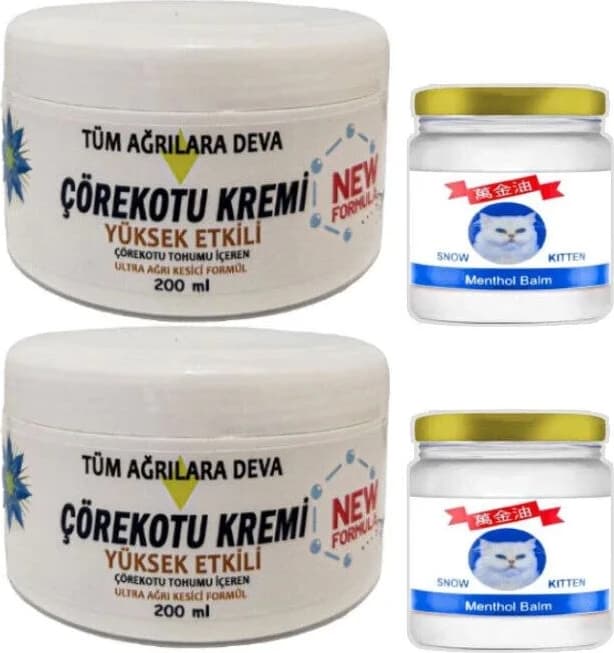 Çörek Otu Kremi Xl Boy 2X200 Ml+Snow Kitten 2X50 ml Menthol Balm