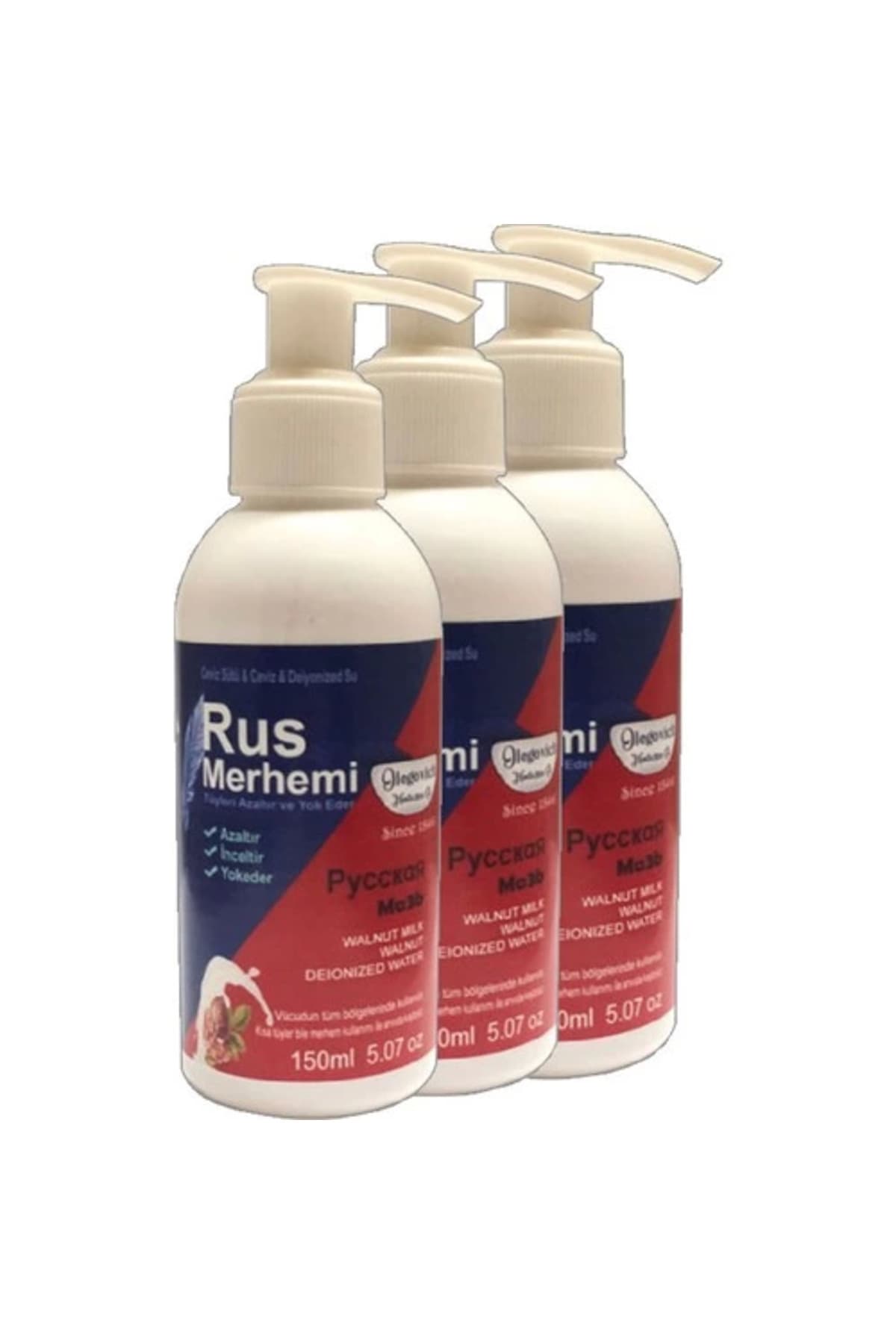 Glegnd Blue Tüylere Krem 3 Adet x 150 ml Cevizli & Ceviz Sütlü Russ Merhemi