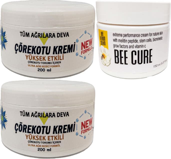 Çörek Otu Kremi White Box 2 Adet 200 ml + Beecure Krem 150 ml / Teskin Krem Seti