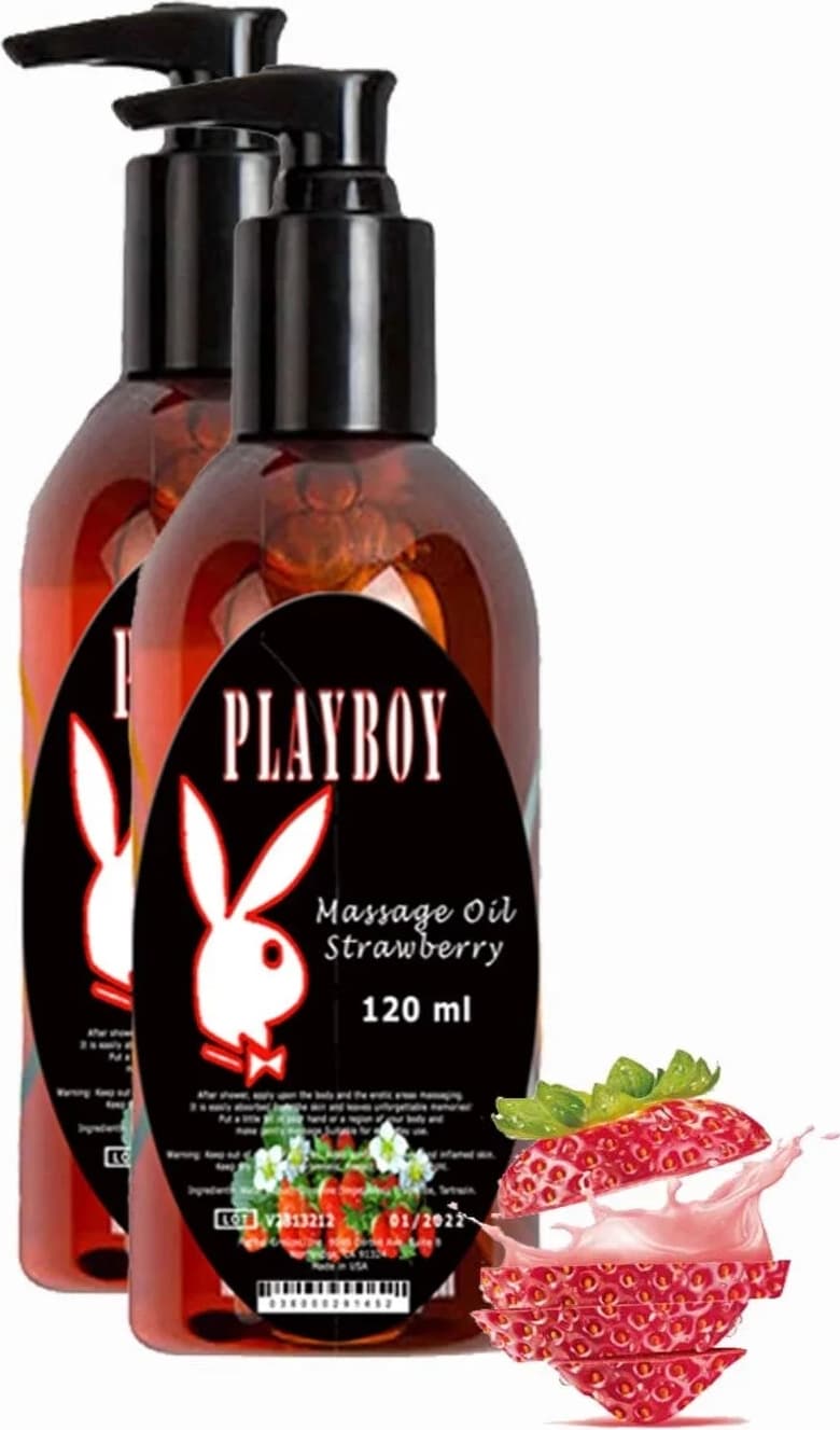 Çilek Aromalı Vücut Masaj Yağı 120ML Strawberry Flavored Massage Oil 2 Adet