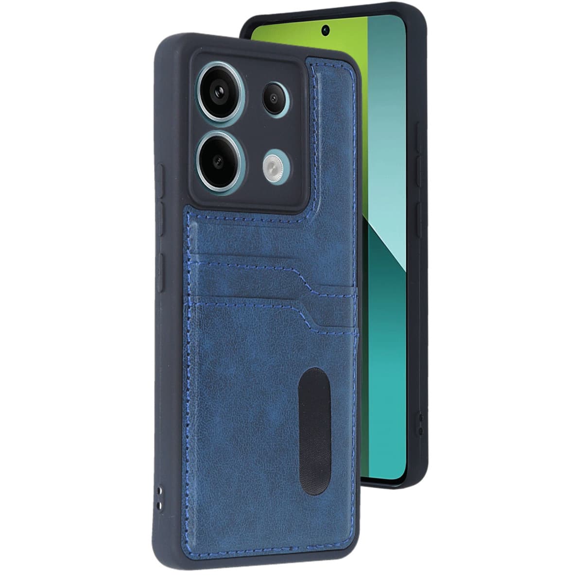 Note 13 Pro 5G Kılıf Sara Kartvizitli Deri Kılıf - Lacivert