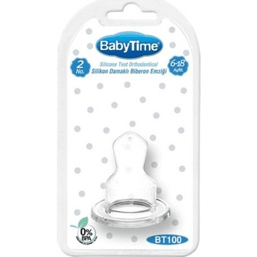 BabyTime Silikon Damaklı Biberon Emziği N.2 BT100