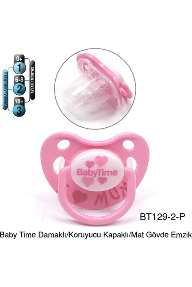BabyTime Silikon Damaklı Koruyucu Kapaklı Mat Gövdeli Emzik N.2 BT129-2
