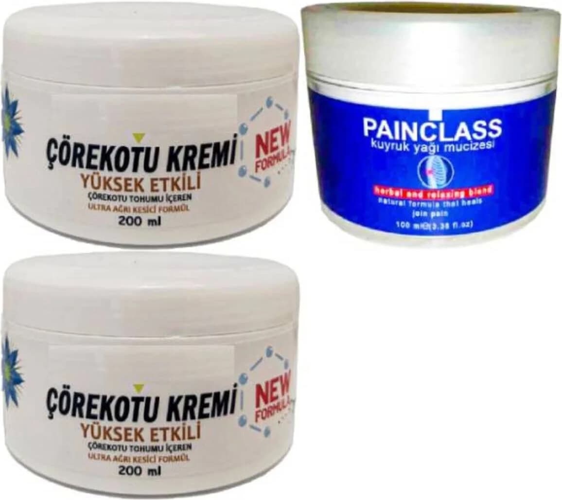 Süper Çörek Otu Kremi Xl Boy Kremi 2X200 Ml+Painclass Kuyruk Yağı 100 ml Kremi