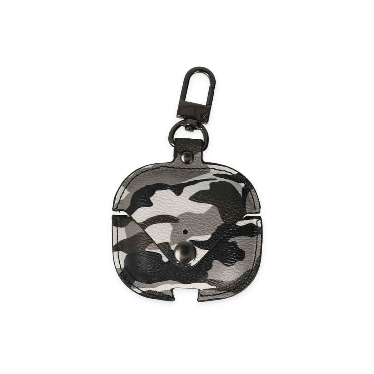 Airpods Pro 2 (2.nesil) Çanta Kamuflaj Deri Kılıf - Gri