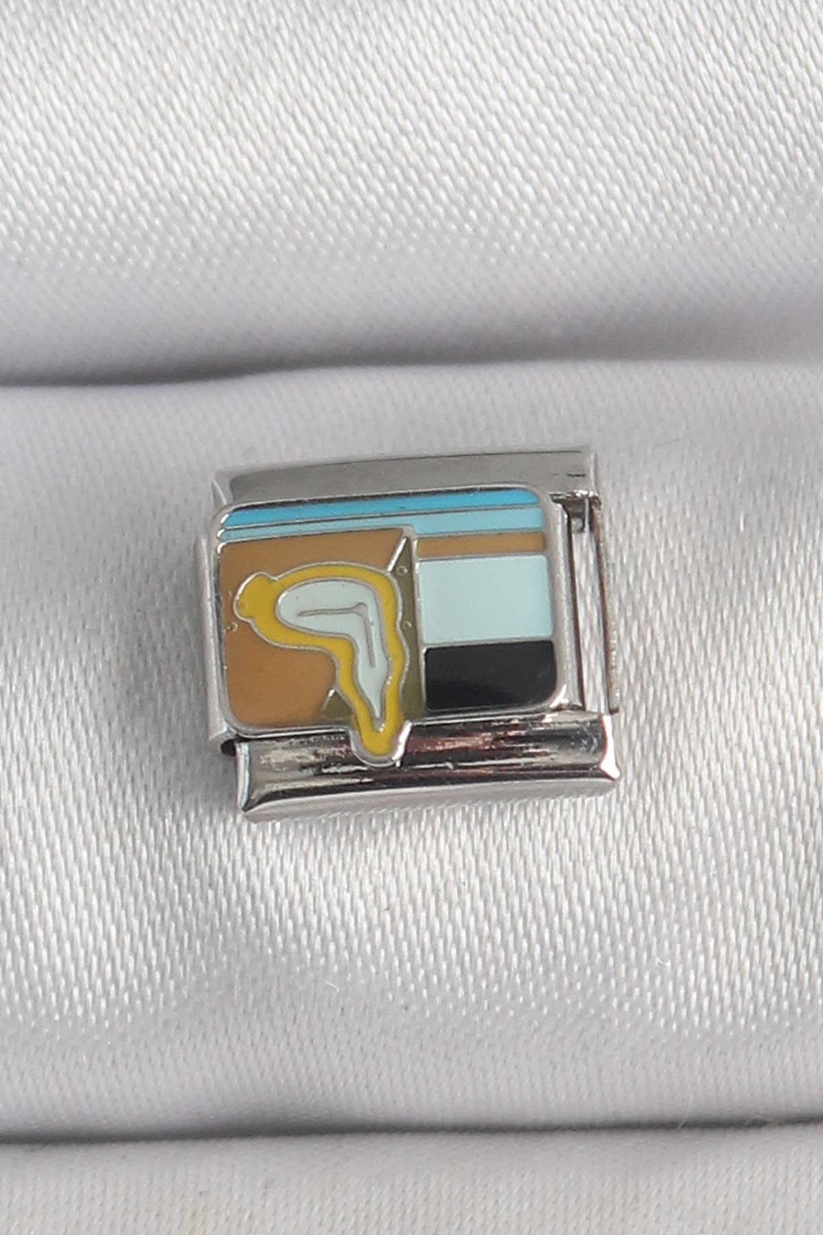 316L Çelik Gümüş Renk Renkli Portre Model Charm