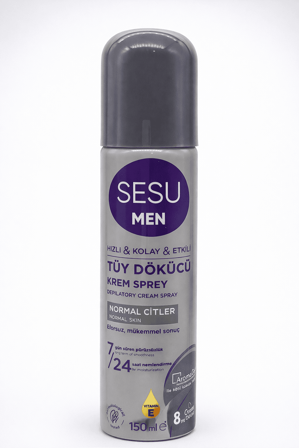Sesu Men Tüy Dökücü Krem Sprey 150 ml Erkeklere Özel Hızlı Etkili Depilatory Spray Normal Ciltler İçin