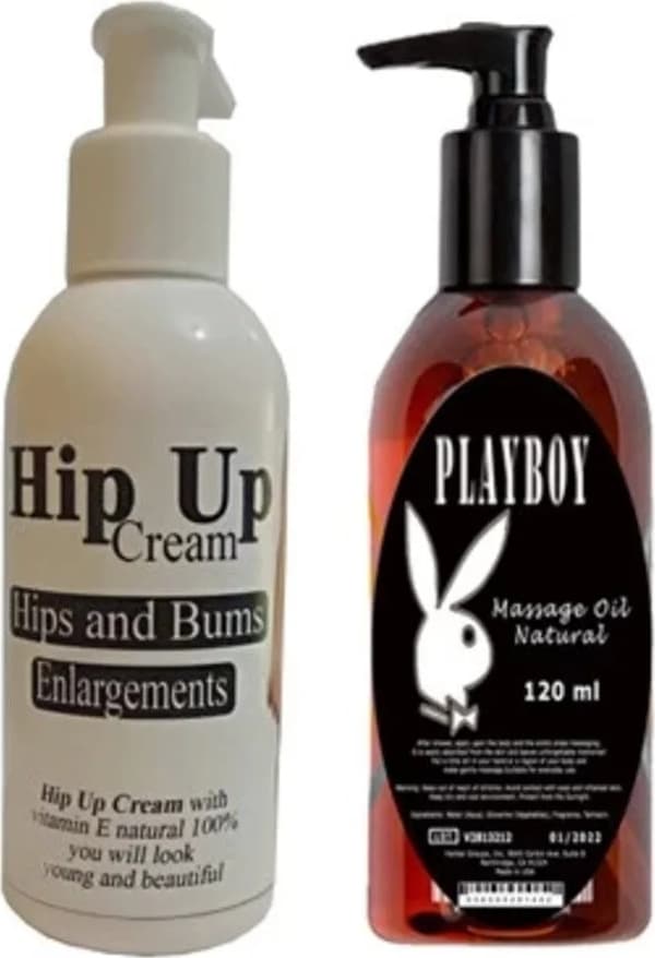 Süper Hipup Hip Cream Kalça Vücut Kremi 120 Ml+Playboy Masaj Yağı 120 ml