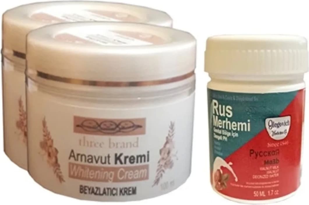 Süper Three Brand Vücut Kremi 100 ml Arnavut Kremi 2 Ad + Rus Merhemi 50 ml 1 Ad