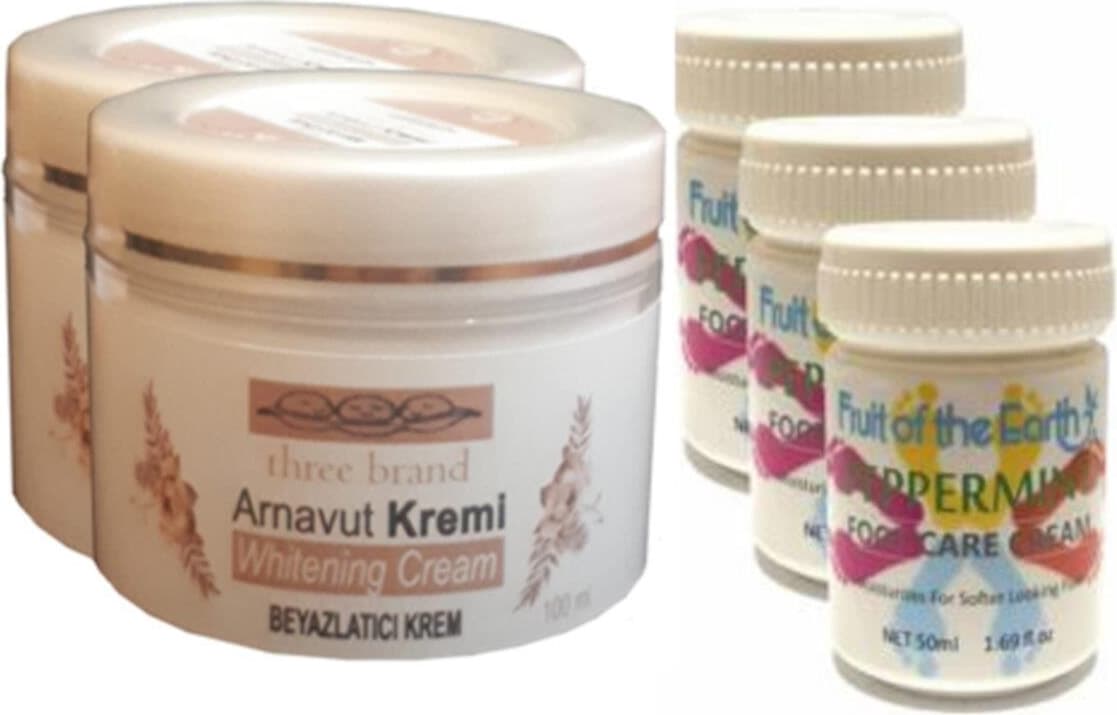 Hintohu Three Brand 100ML Arnavut Aklıkkremi 2AD+FOOT Carecream 50ML Ayakbakımkremi NANEFERAHLIĞIVEKOKUSU3AD