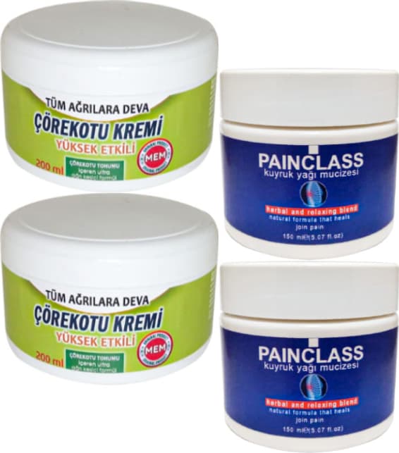 Çörek Otu Kremi Green Box 2 Adet 200 ml + 2 Adet Painclass Kuyruk Yağı Kremi 150 ml / Seti