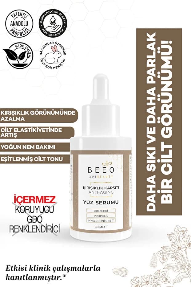 Yüz Bakim Serumu & Doğal Naturel Apibeauty Ari Zehirli Propolisli Antiagıng Serum 15ML