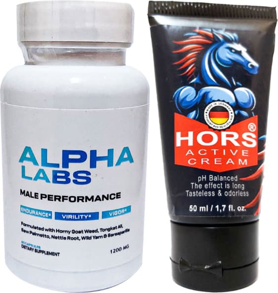 Alpha Labs Erkeklere 60 Lı Özel Karışımlı Kaps + Hors Active Cream 50 ml Erkek Katılaştırıcı Krem