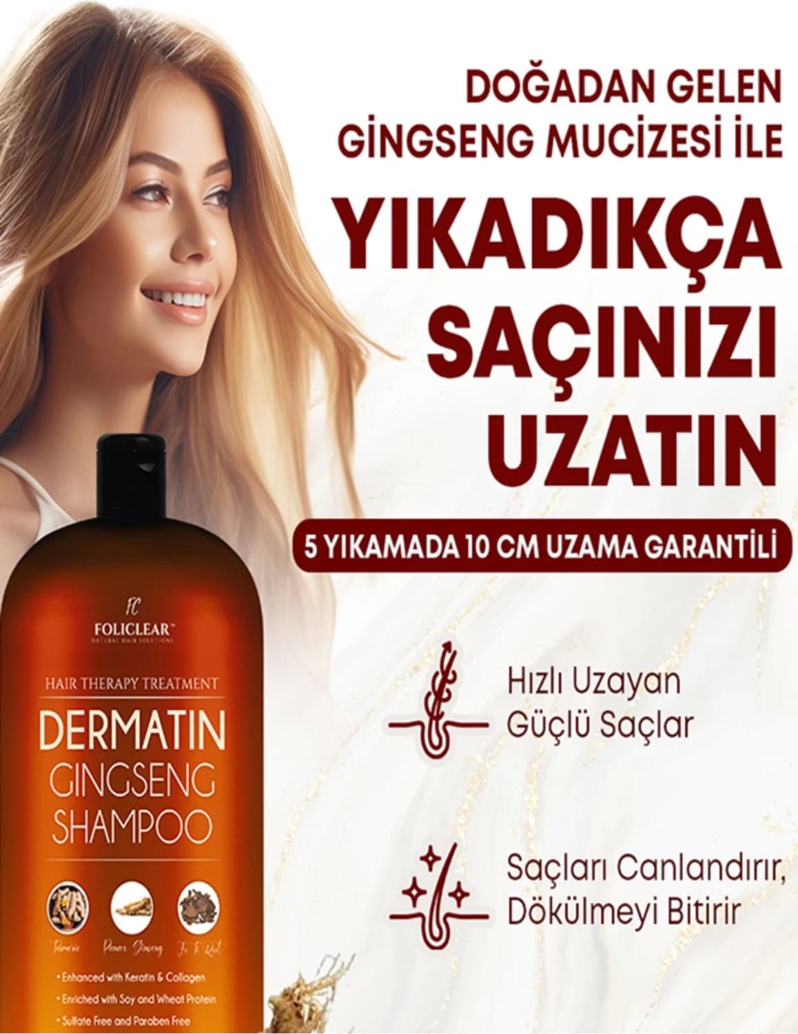 Policlear Dermatin Gingseng Şampuan 3 Adet