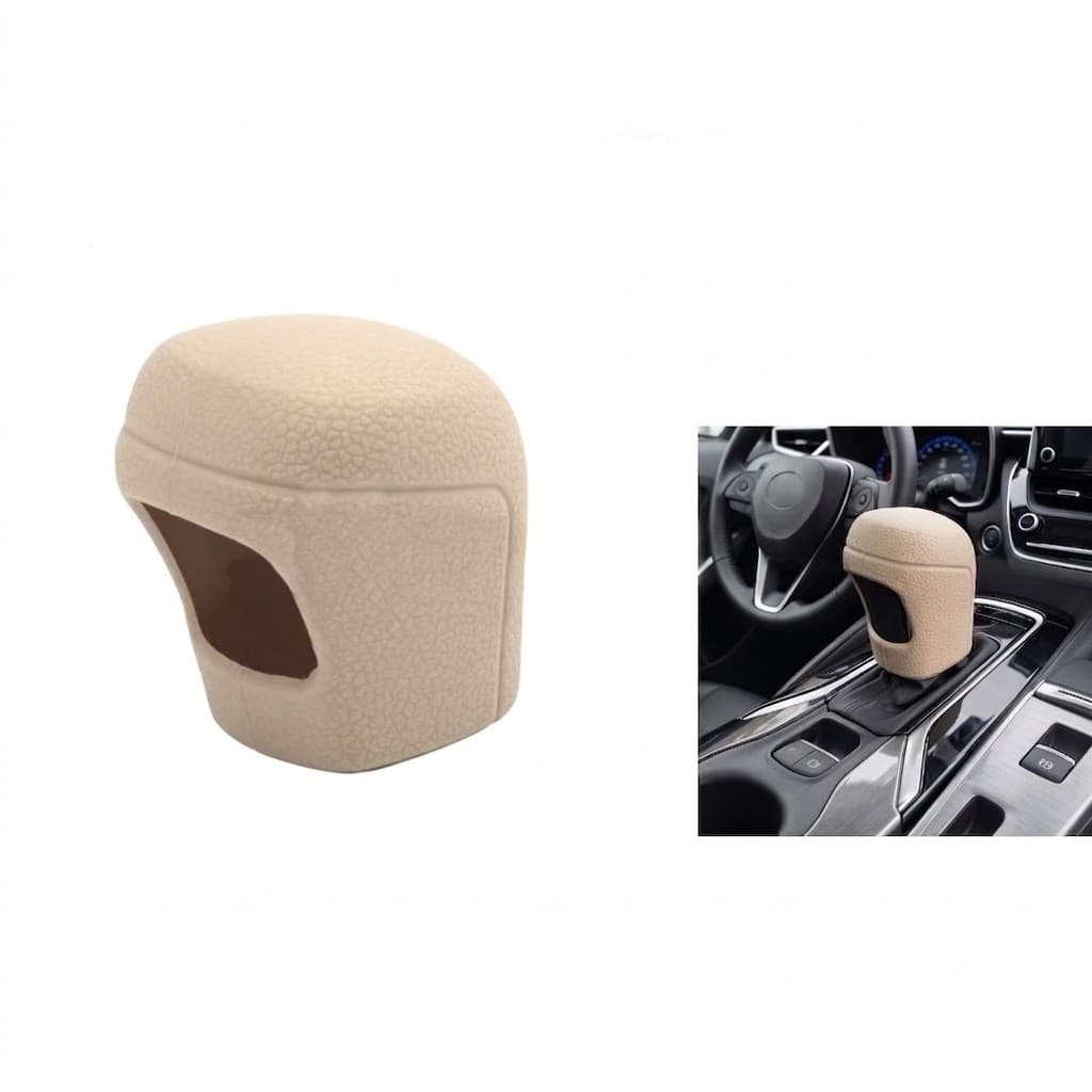 Toyota Uyumlu Silikonlu Otomatik Vites Topuzu Koruyucu Kılıfı Bej