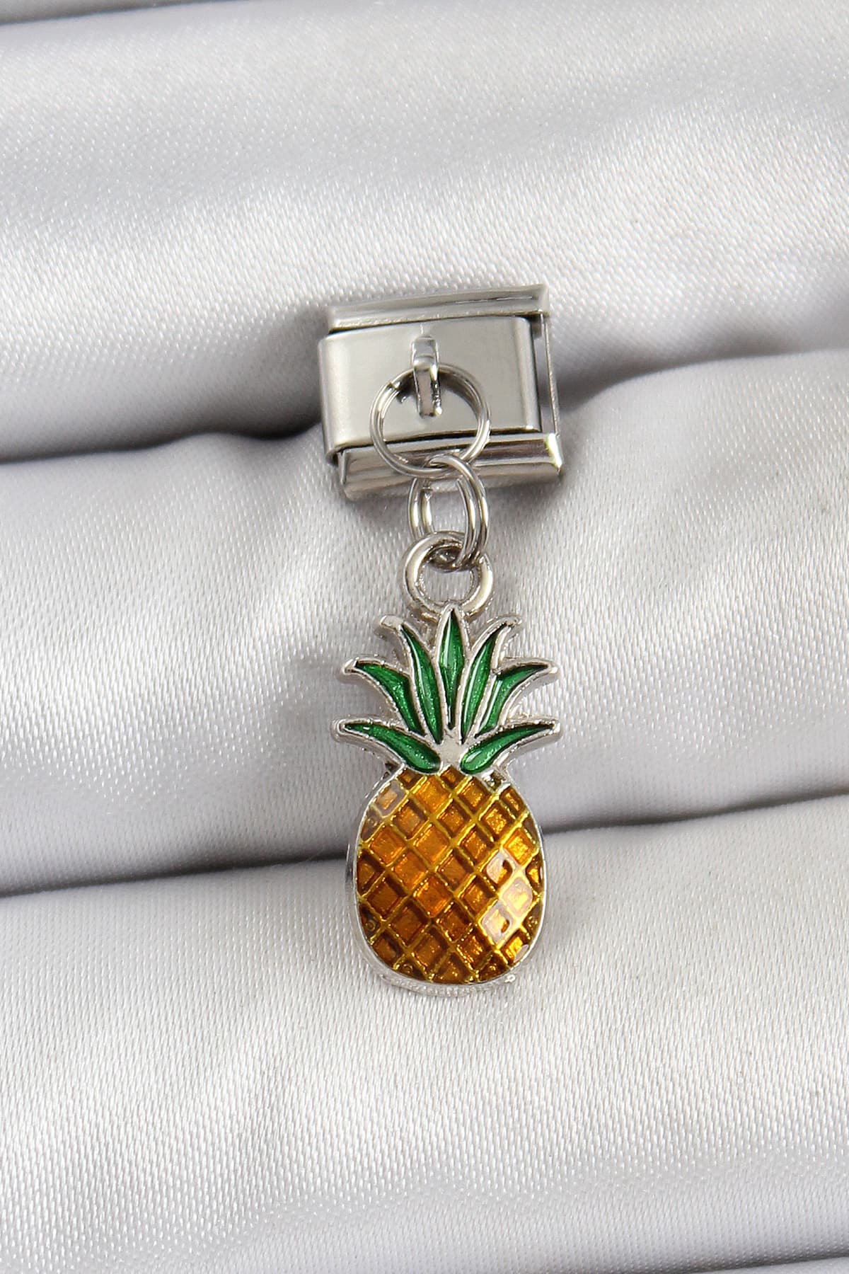 316L Çelik Sallantılı Ananas Model Gümüş Renk Charm