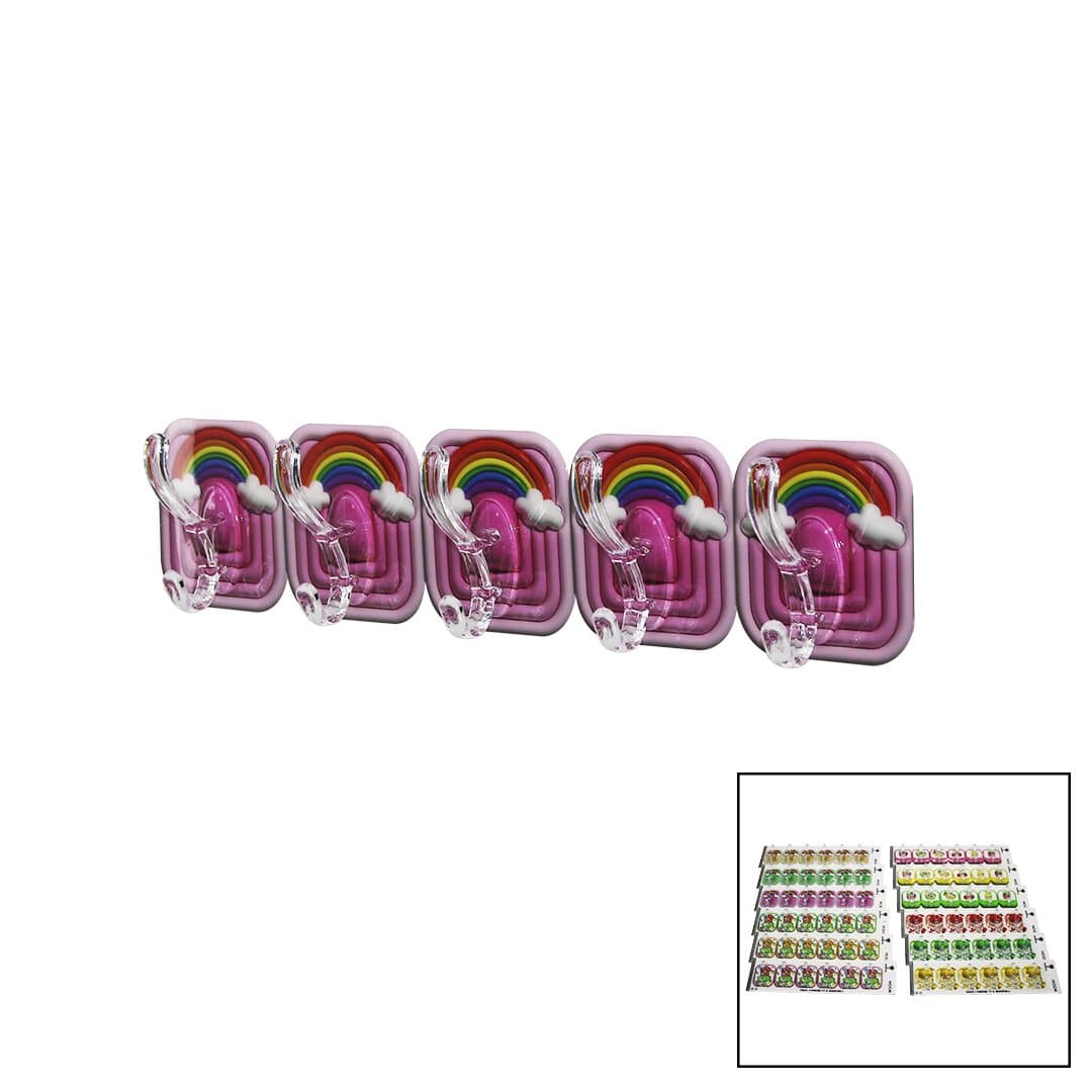 5PCS TEKLİ - ÇOKLU KULLANIM MİKA KRİSTAL KOLLU RESİMLİ YAPIŞKANLI ASKI