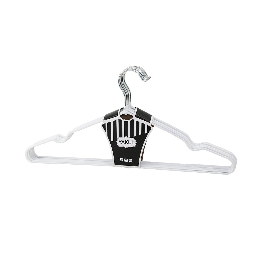 BEYAZ 10PCS SİLİKON KAPLAMALI METAL ELBİSE ASKISI 40CM