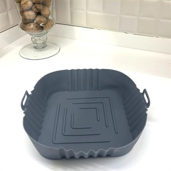 Renkli Isıya Dayanıklı Yıkanılabilir Silikon Fırın Airfryer Kare Model Pişirme Matı 20 cm