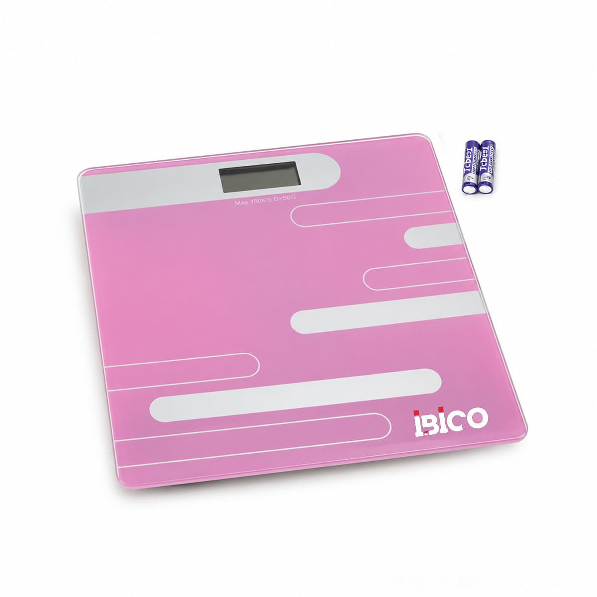 DİJİTAL - PİLLİ RENKLİ CAM BANYO BASKÜL TERAZİ TARTI LCD EKRAN 180KG/50GR 26X26CM İ11-024