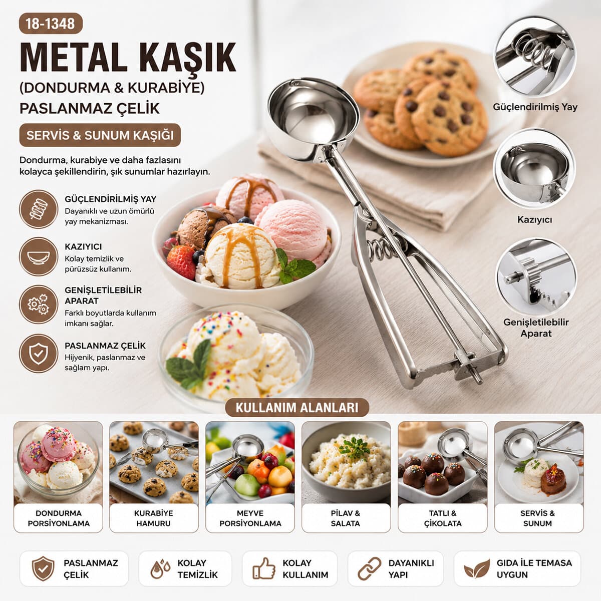 METAL DONDURMA - KURABİYE KAŞIK