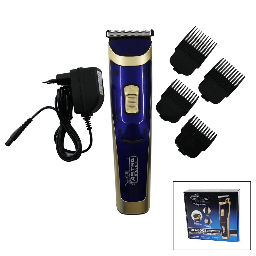 SAÇ SAKAL KESME TRAŞ MAKİNESİ FİŞ ŞARJLI - LED GÖSTERGE - RENKLİ KROM KAPLAMA GÖVDE RD-6005
