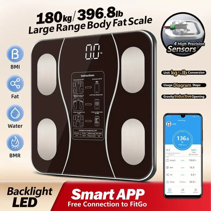 Siyah Akıllı Dijital Baskül FS-550