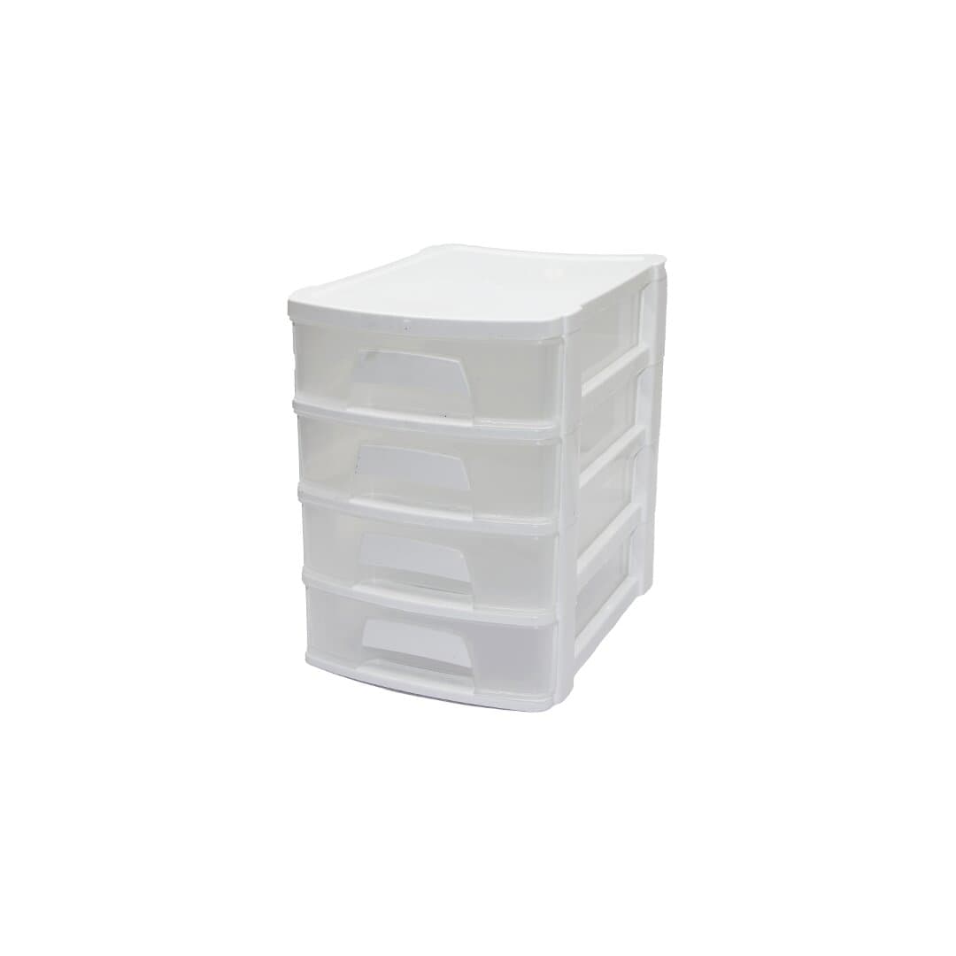 TONTON - NO:2 ÇEKMECE 4 KATLI 16.5X21.5X24CM BEYAZ VEYA SİYAH HERHANGİ BİR RENK GÖNDERİLİR
