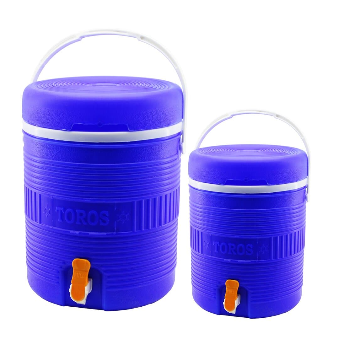 TOROS 2Lİ SET=14+6LT YUVARLAK TERMOS MAVİ PLASTİK MUSLUKLU - TAŞIMA KULPLU BRKT-501575