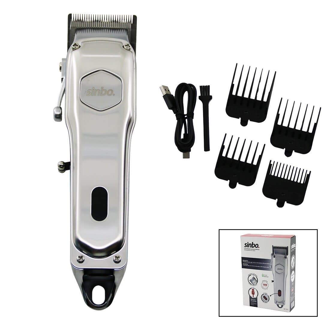 USB ŞARJLI - DİJİTAL GÖSTERGE SAÇ - SAKAL KESME TRAŞ MAKİNESİ ÇELİK GÖVDE - KOLLU TARAK AYARI SHC-1905
