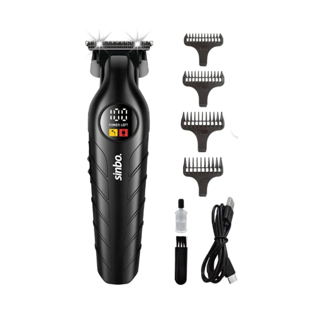 USB ŞARJLI - LCD GÖSTERGELİ SAÇ - SAKAL KESME TRAŞ MAKİNESİ PLASTİK GÖVDE SHC-1909