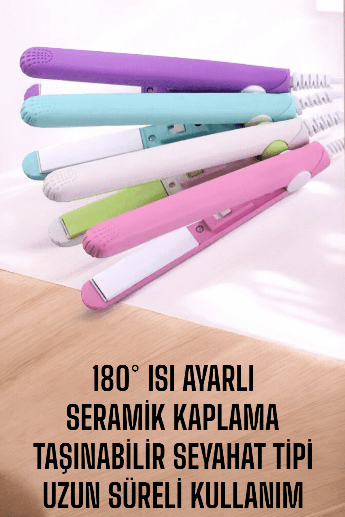 180°C Isı ve Uzun Süre Kalıcı Düzlük Sağlayan Mini Saç Düzleştirici