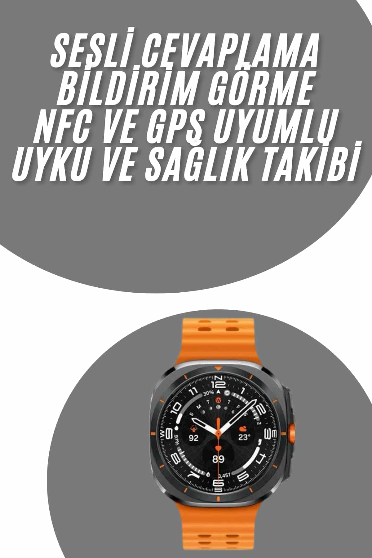 Tüm Telefonlara Uyumlu Akıllı Saat Uyku ve Sağlık Takibi Nabız Ölçer Adım sayar