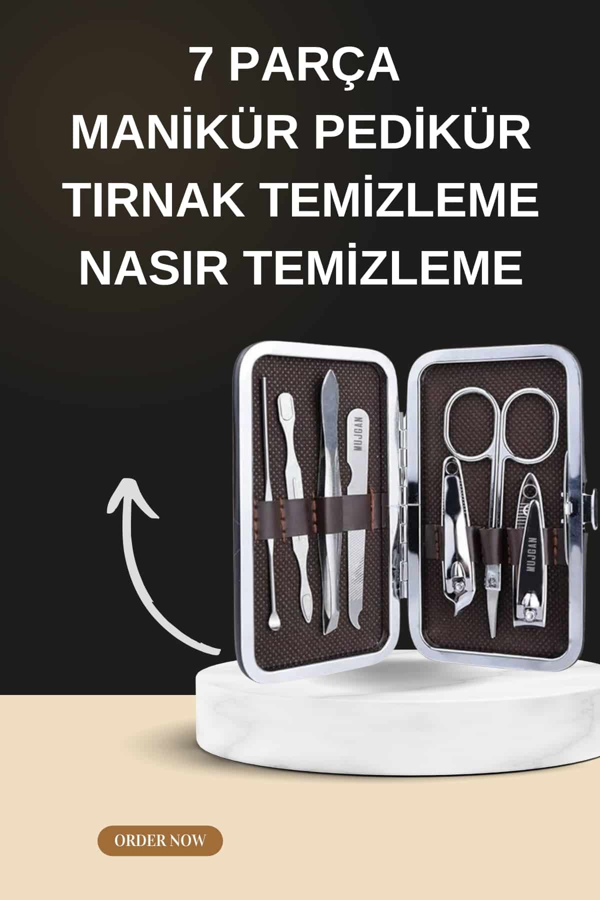 Manikür Pedikür Seti İkili Set El ve Ayak Bakımı Nasır Temizleme Protez Tırnak Çıkarma
