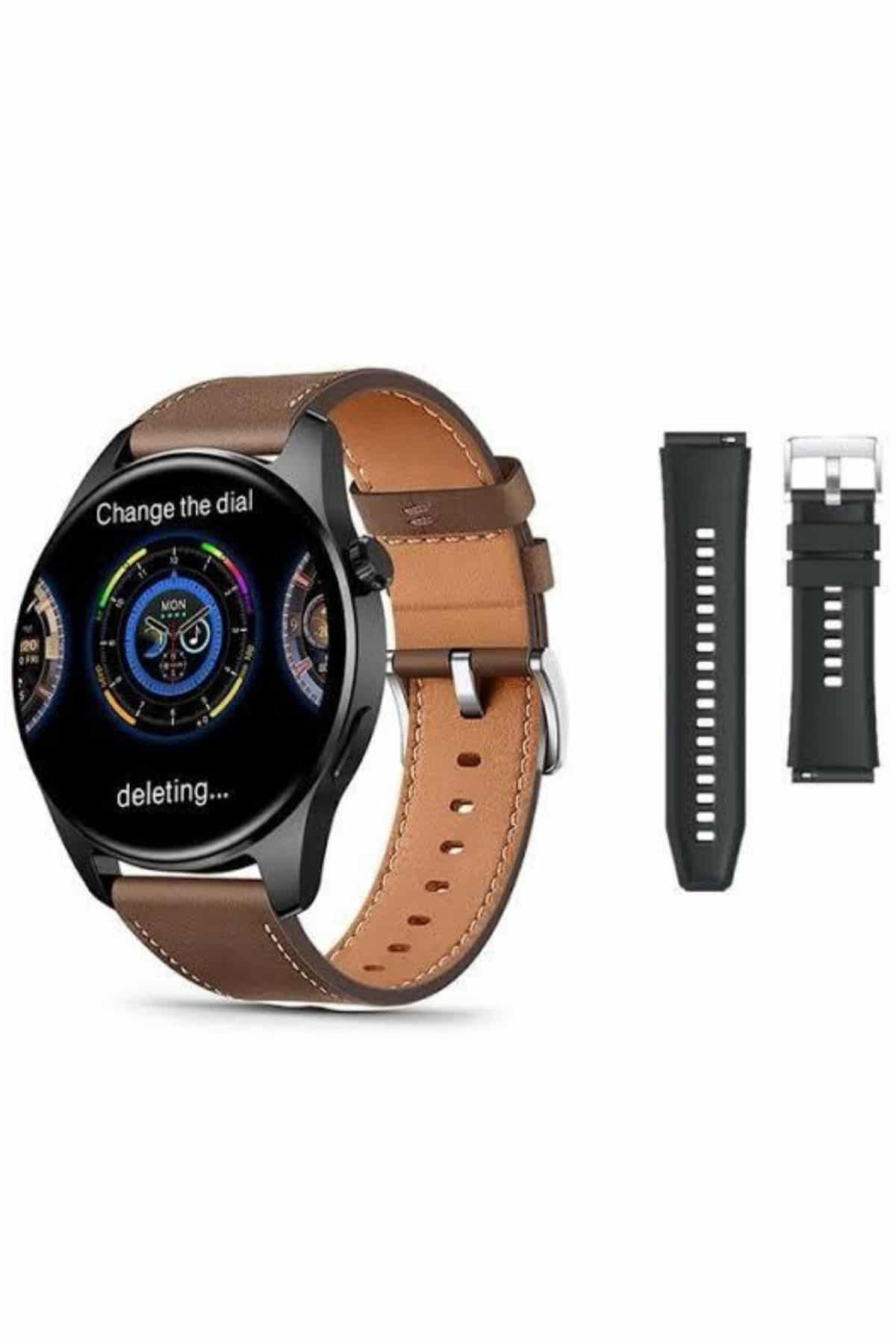 Akıllı Saat 1.5 Inç Amoled Ekran Çift Kordonlu GPS NFC Uyumlu