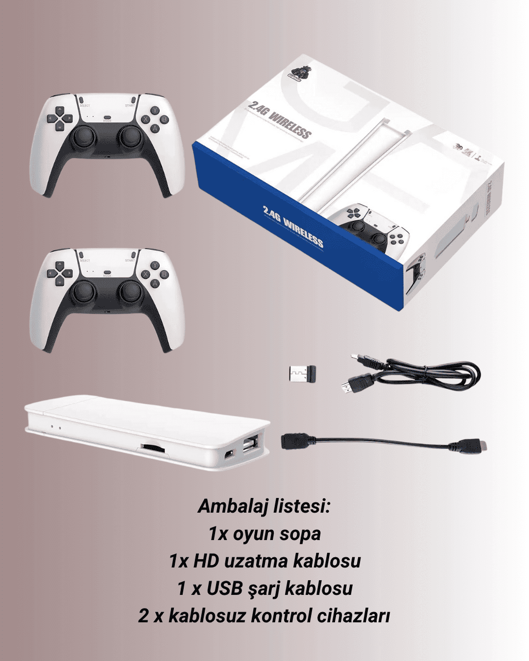 M15 Retro Konsol – 20.000 Oyunlu, Çift Gamepadli, 4K HDMI