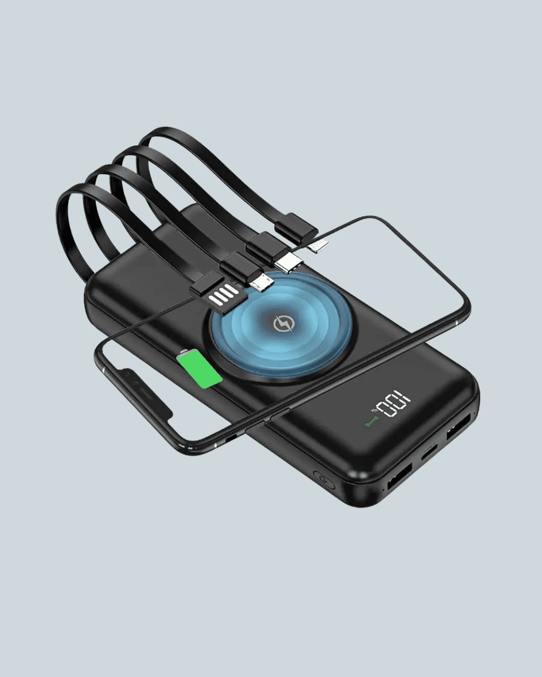 10000mAh Kablosuz ve Hızlı Şarj Destekli Powerbank – Taşınabilir Şarj Gücü