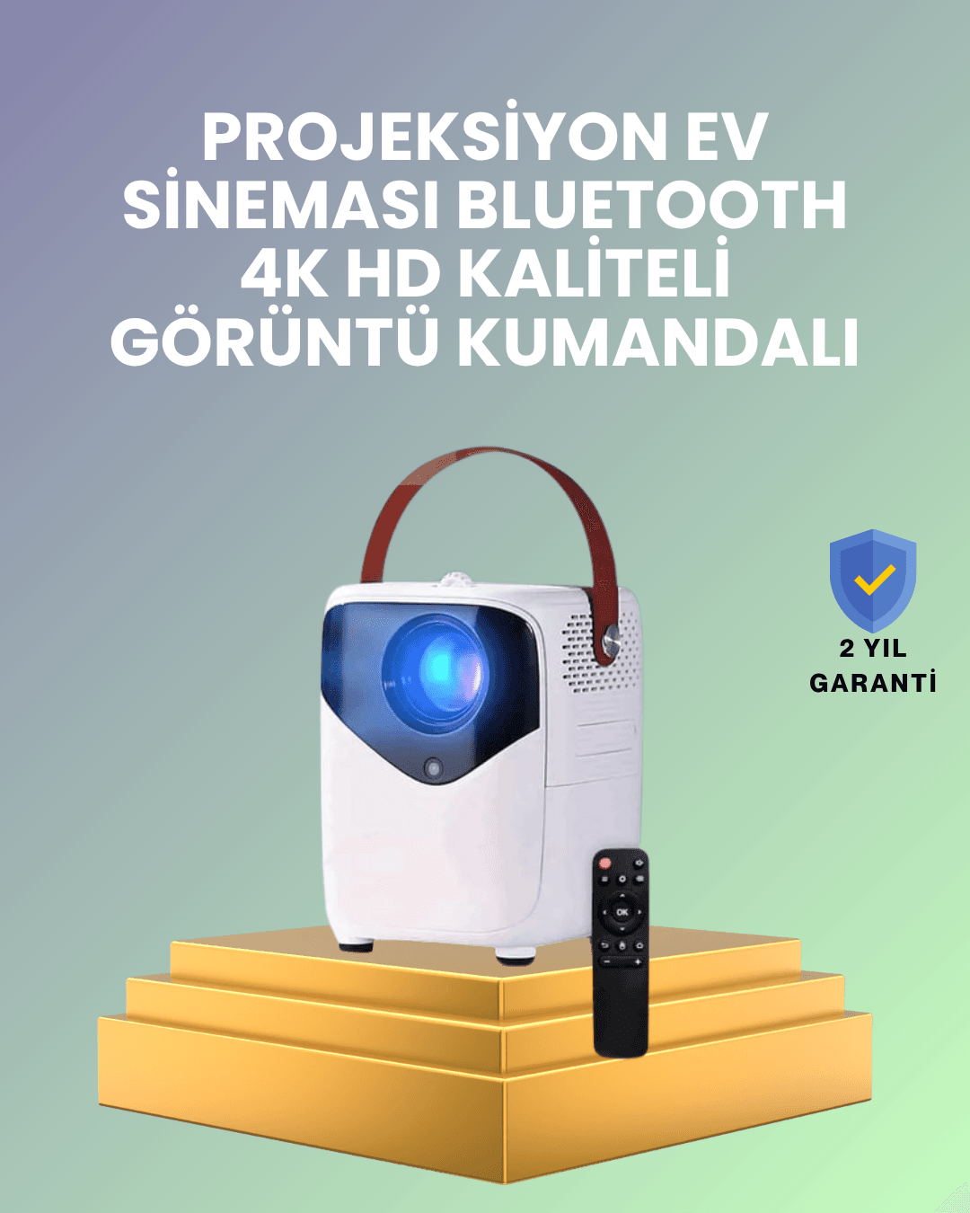 Ultra HD Çözünürlüklü Taşınabilir Projektör – 1920x1080 Piksel Görüntü Kalitesi