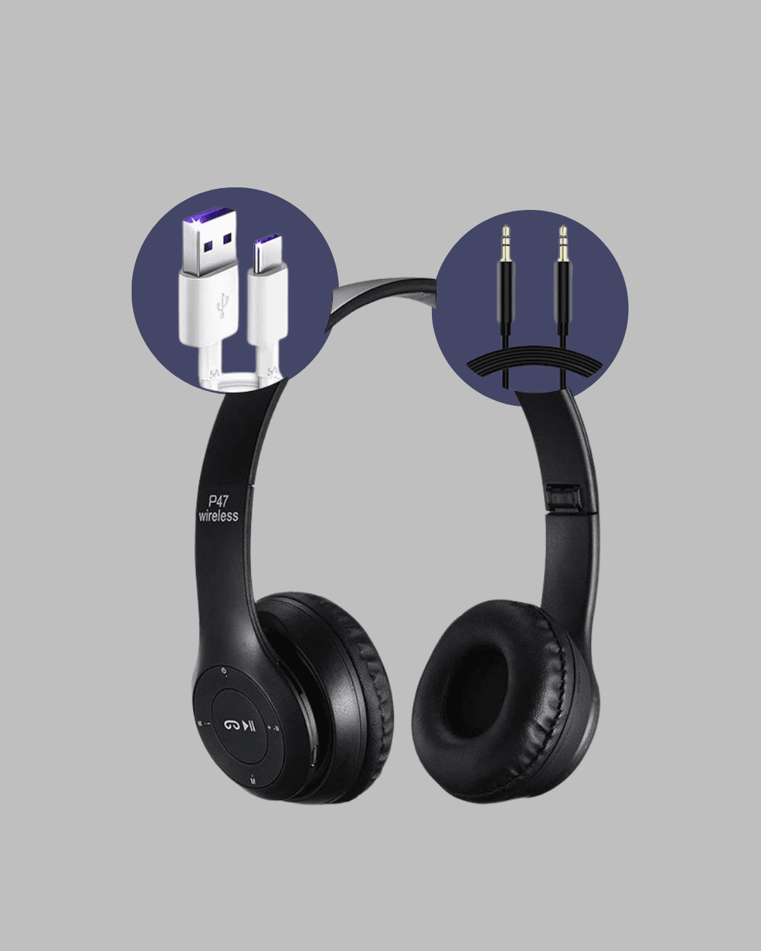 Bluetooth 5.0 Kablosuz Kulak Üstü Kulaklık | Stereo Ses ve Katlanabilir Tasarım