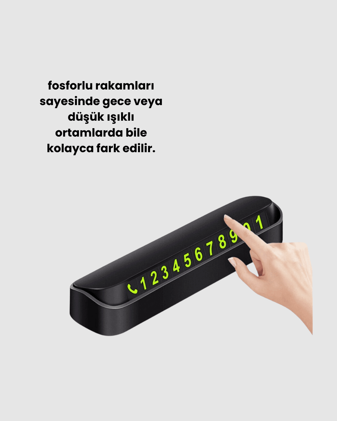 Fosforlu Araç İçi Park Numaratörü – Gece Görünümlü Şık Çözüm