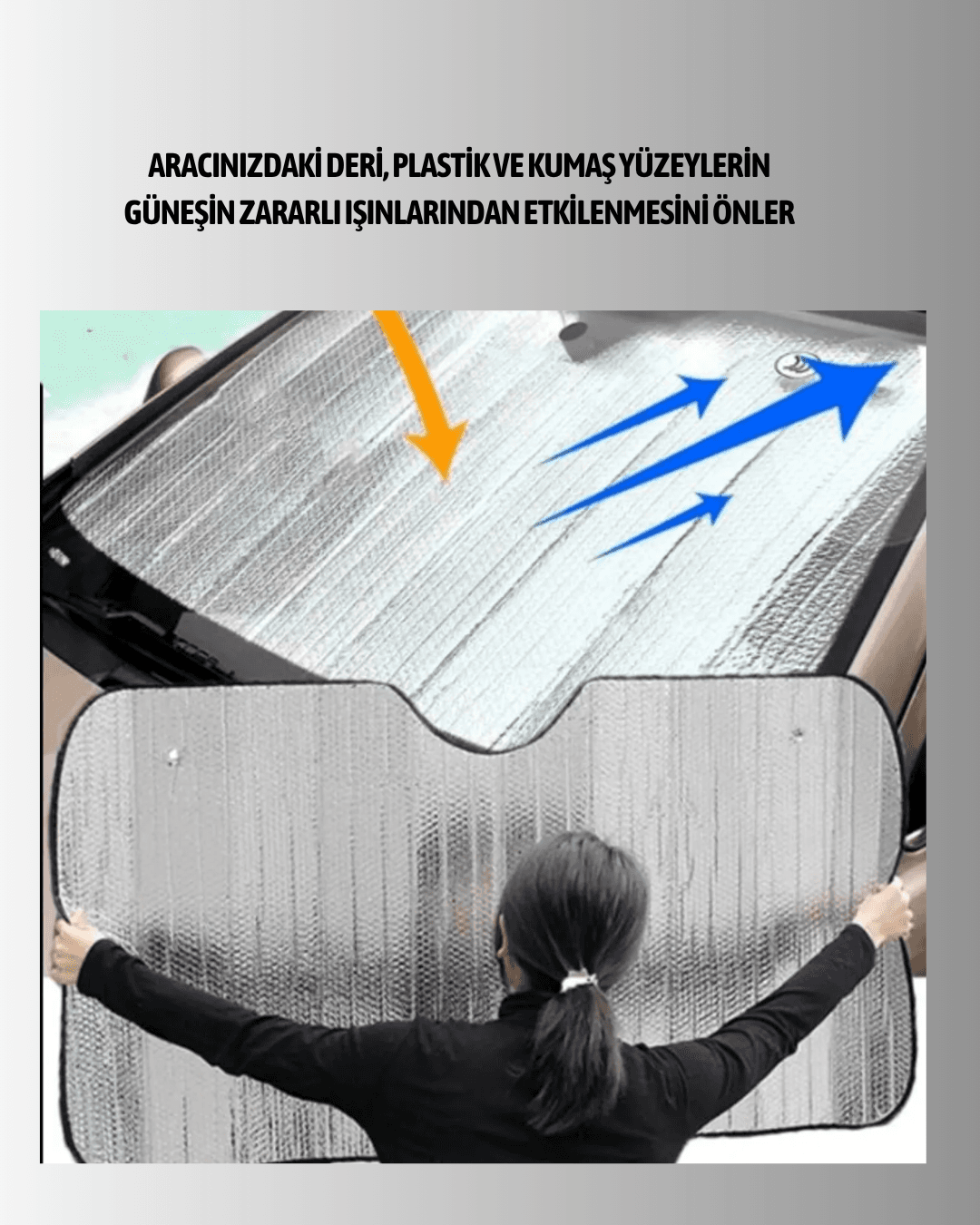 Katlanabilir Reflektörlü Oto Güneşliği – Yaz Sıcaklarına Karşı Yüksek Koruma