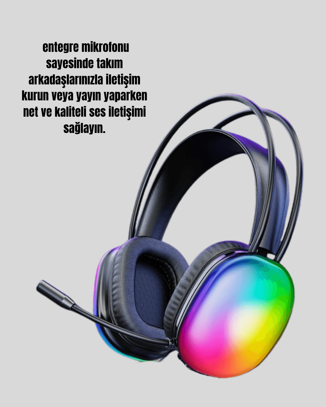 RGB Aydınlatmalı Kablosuz Bluetooth Oyuncu Kulaklığı