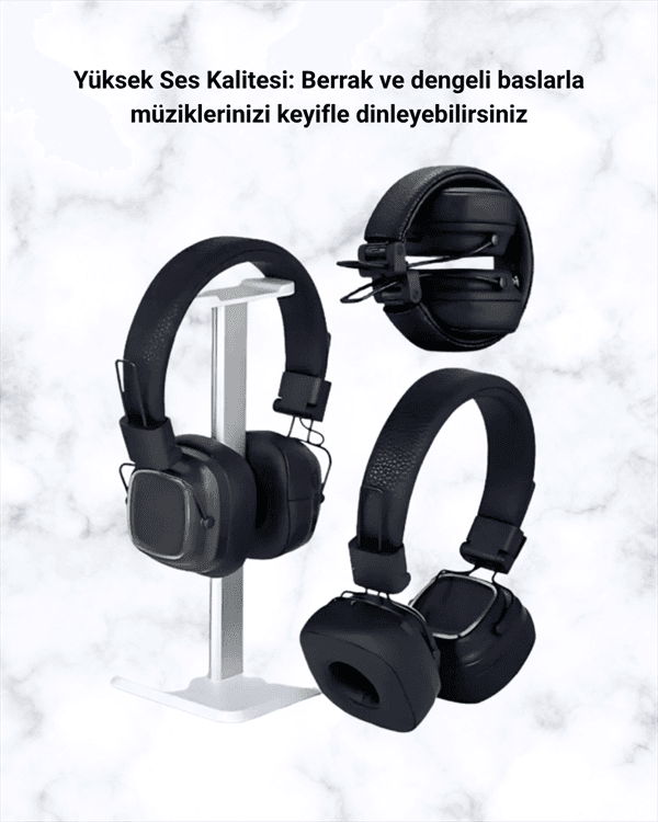 Bluetooth 5.3 Rainbow Işıklı Kulak Üstü Kablosuz Kulaklık