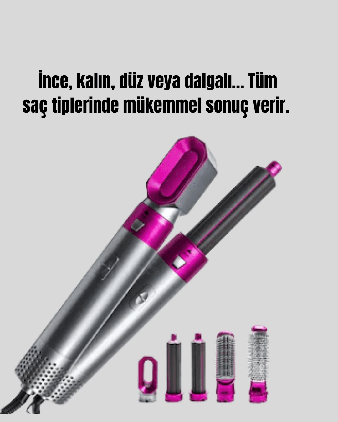 Çok Fonksiyonlu Saç Kurutma ve Şekillendirme Makinesi 5 Başlık