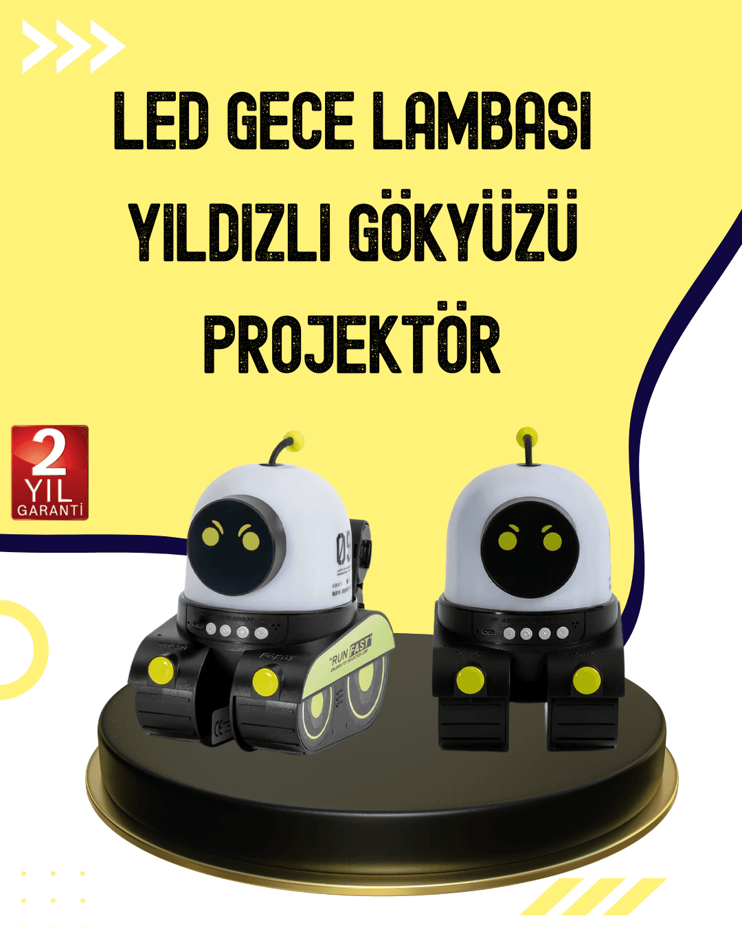 Otomatik Döner Slaytlı Üç Parlaklık Ayarlı Projektör Lamba