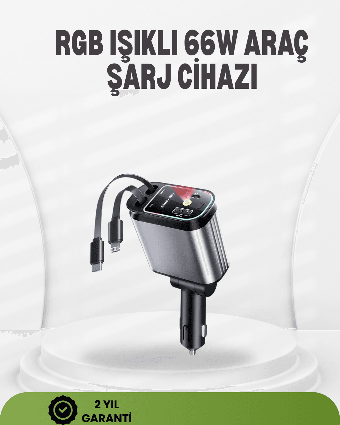Ford, Opel, Volvo, Skoda Araçlar için 66W Çoklu Hızlı Şarj Cihazı
