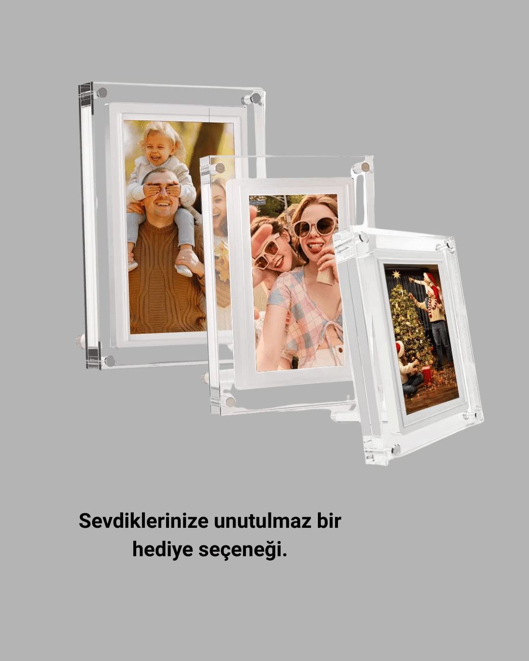 Şık ve Dekoratif 7 İnç Dijital Fotoğraf Çerçevesi – Anılarınızı Sergileyin
