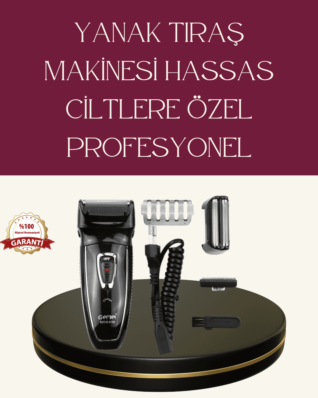 Kablosuz Kuru Tıraş Makinesi Folyo Başlıklı