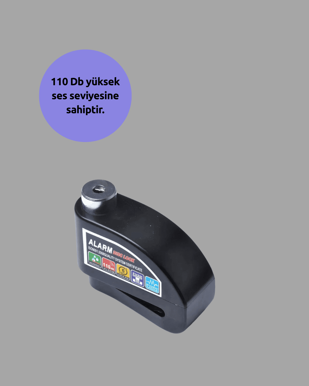 Çift Modlu 110dB Alarmlı Disk Kilidi Suya Dayanıklı
